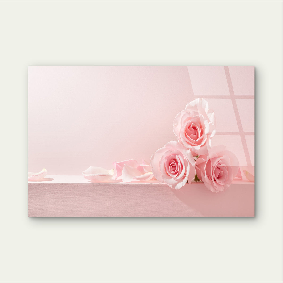 Romantic Botanical Pink Petals Minimal Acrylic Glass Printing Wall Art Australian Made Quality