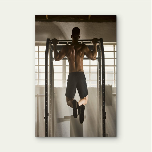 Man Pull Up Fitness Gym Workout 5mm thick Plastic Poster Ready to Hang 90x60cm