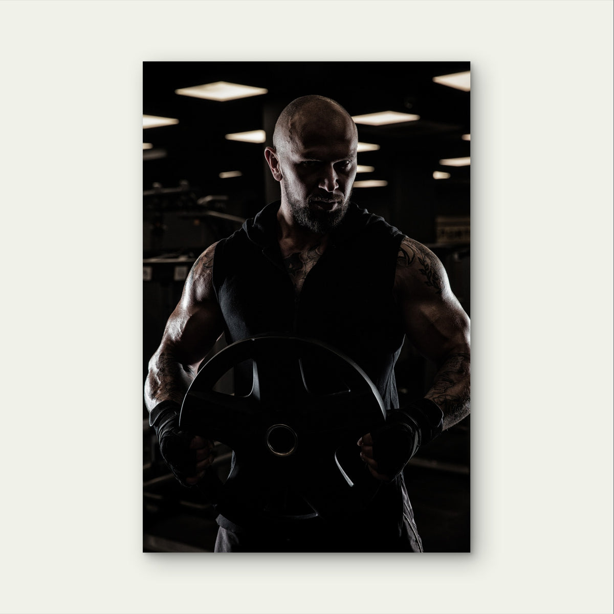 Male Bodybuilder Workout Print 5mm thick Plastic Poster Ready to Hang 90x60cm