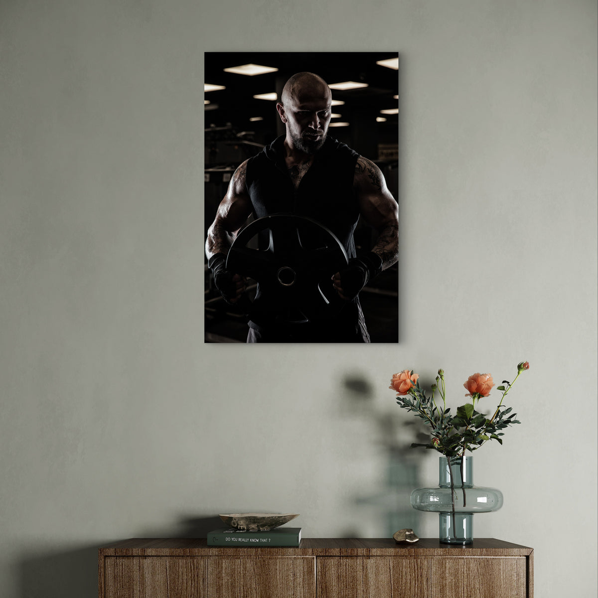 Male Bodybuilder Workout Print 5mm thick Plastic Poster Ready to Hang 90x60cm