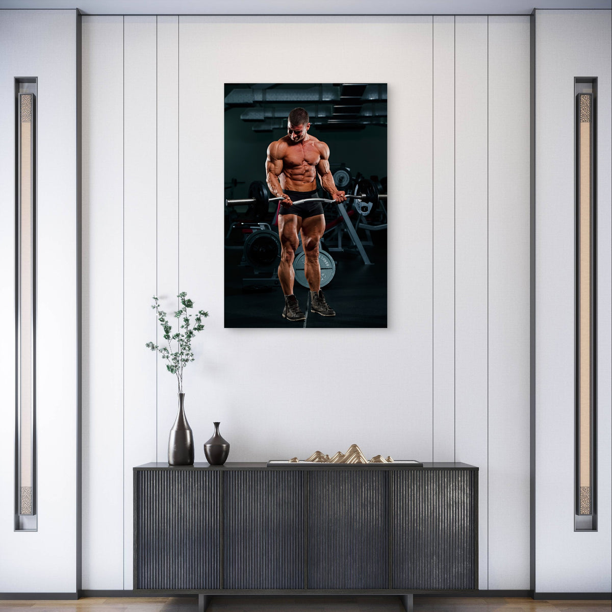 Male Bodybuilder Muscle Lift Art 5mm thick Plastic Poster Ready to Hang 90x60cm