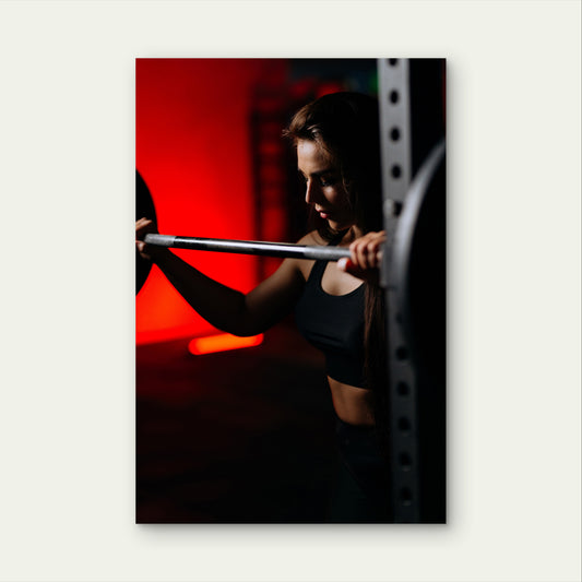 Female Weightlifting Power Art 5mm thick Plastic Poster Ready to Hang 90x60cm
