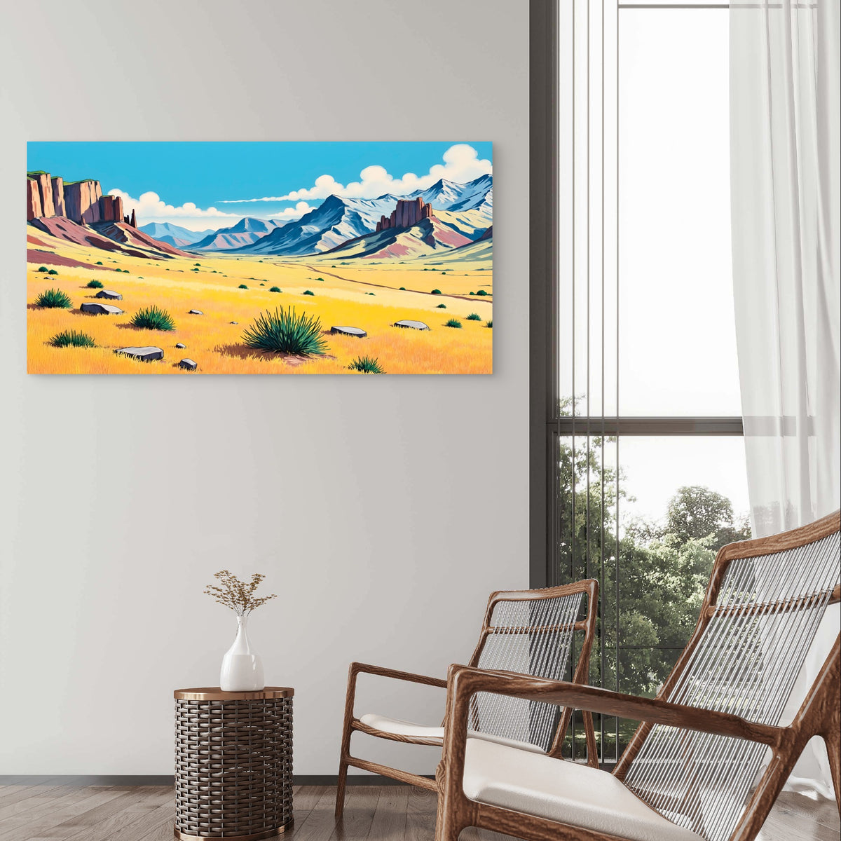 Abstract Desert Mountain Canyon Wall Art Canvas Office Home Framed 120x60cm