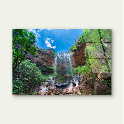 Modern Wentworth Falls Blue Mountains Acrylic Glass Printing Wall Art Australian Made Quality