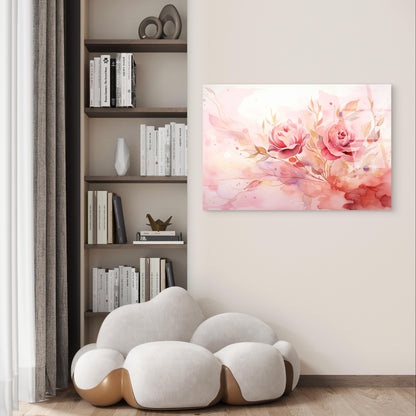 Modern Watercolor Blush Pink Roses Acrylic Glass Printing Wall Art Australian Made Quality