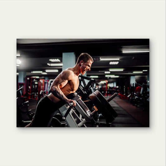 Stunning Muscular Man Bodybuilding Gym 5mm Plastic Poster Ready to Hang 90x60cm