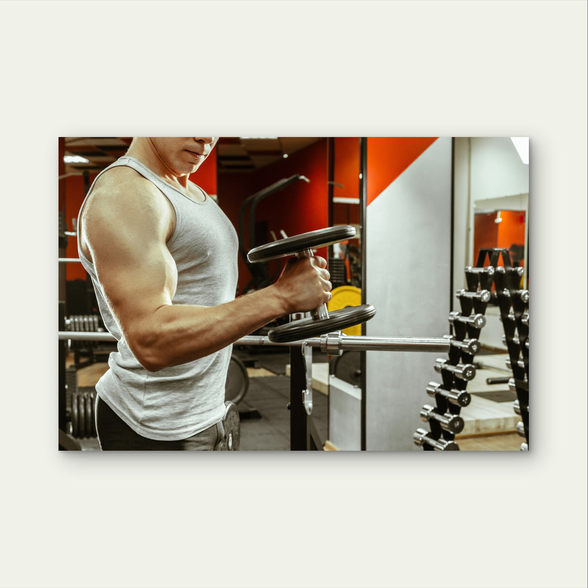 Strong Muscular Man Fitness Motivation 5mm Plastic Poster Ready to Hang 90x60cm