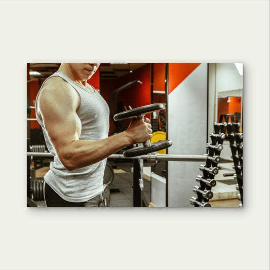 Strong Muscular Man Fitness Motivation 5mm Plastic Poster Ready to Hang 90x60cm