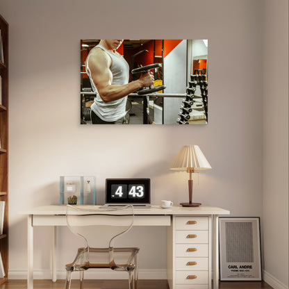 Strong Muscular Man Fitness Motivation 5mm Plastic Poster Ready to Hang 90x60cm