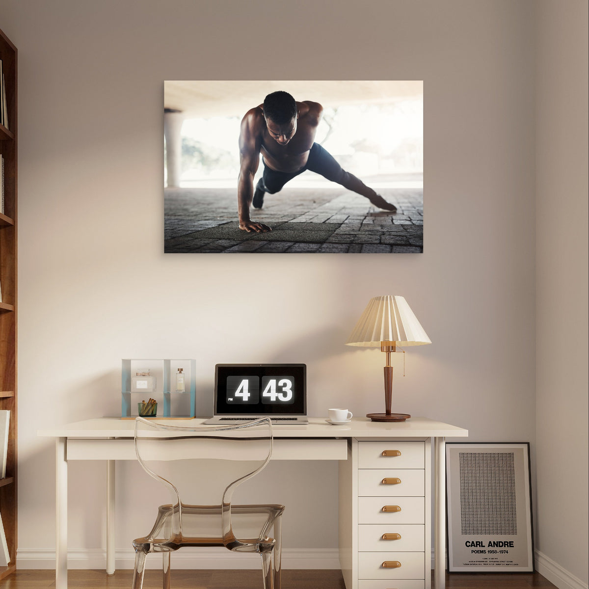 One Arm Push Up Calisthenics Workout 5mm Plastic Poster Ready to Hang 90x60cm