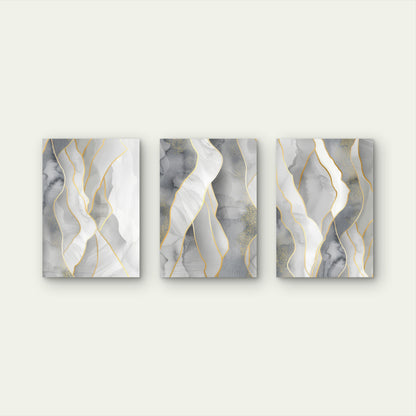 3pcs Abstract Light Grey Marble Gold Foil Ripple Wall Art Set Canvas Framed 50x70cm - High Quality Print 100% Australian Made Wall Canvas Ready to Hang (Copy)