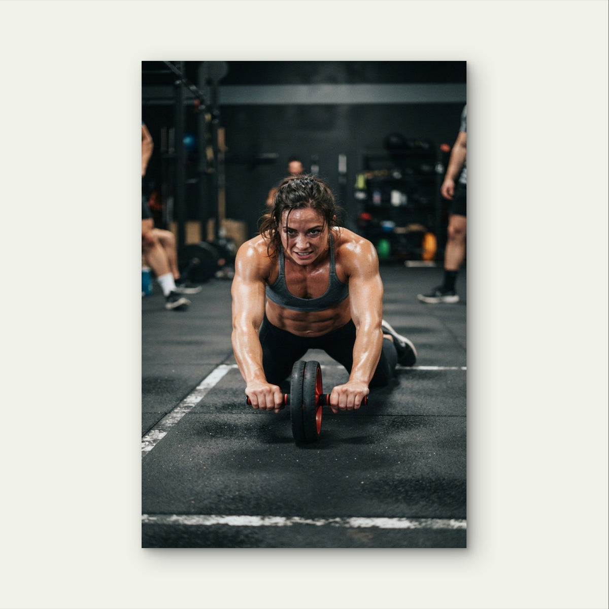 Hardcore Core Training Fitness Female 5mm Plastic Poster Ready to Hang 90x60cm