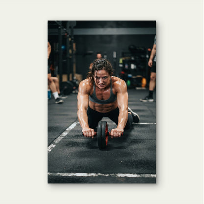 Hardcore Core Training Fitness Female 5mm Plastic Poster Ready to Hang 90x60cm