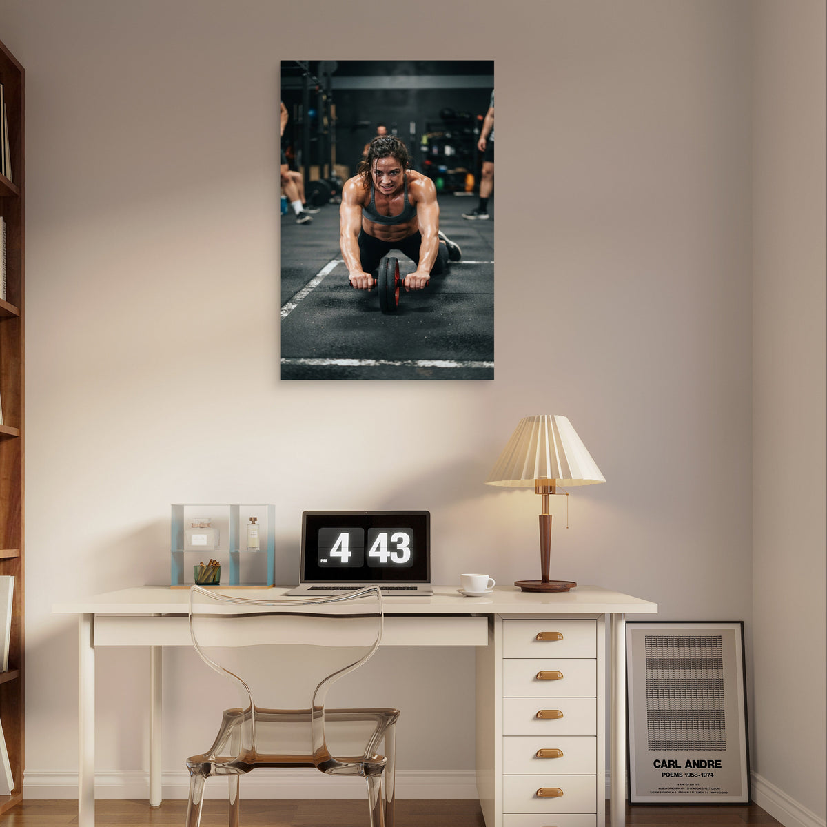 Hardcore Core Training Fitness Female 5mm Plastic Poster Ready to Hang 90x60cm