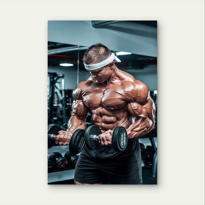 Muscle Builder Bicep Exercise Fitness 5mm Plastic Poster Ready to Hang 90x60cm