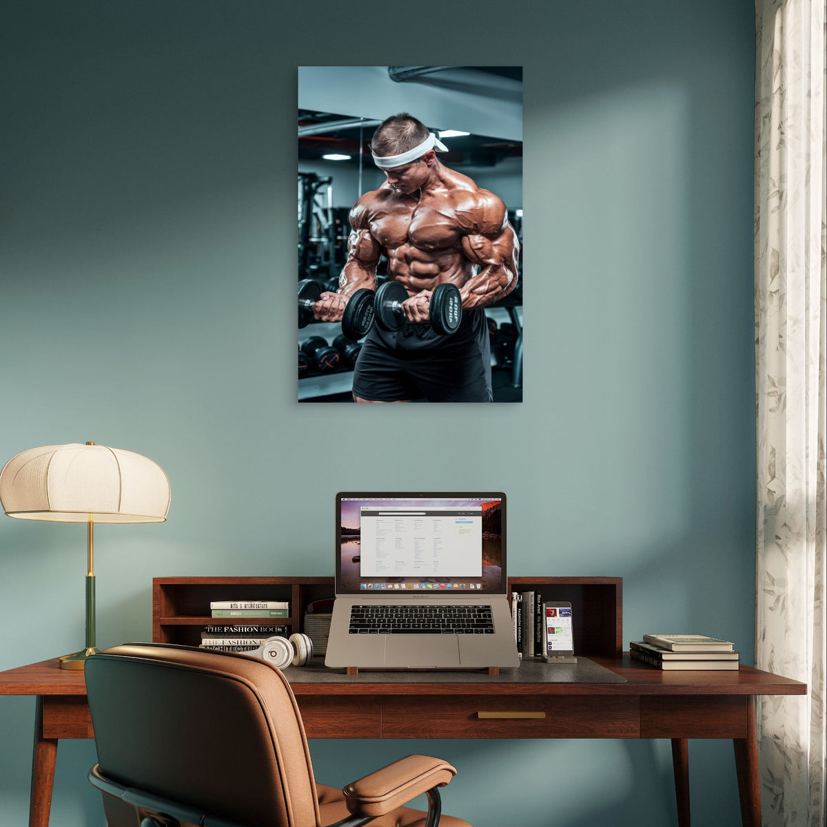 Muscle Builder Bicep Exercise Fitness 5mm Plastic Poster Ready to Hang 90x60cm