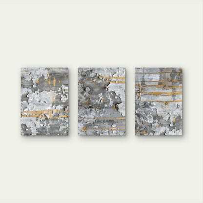 3pcs Modern Abstract Marble Stone Gold Foil Wall Art Set Canvas Framed 50x70cm - High Quality Print 100% Australian Made Wall Canvas Ready to Hang