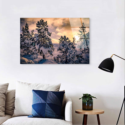 Winter Forest Snow Tree Landscape Art Acrylic Glass Printing Wall Art Australian Made Quality