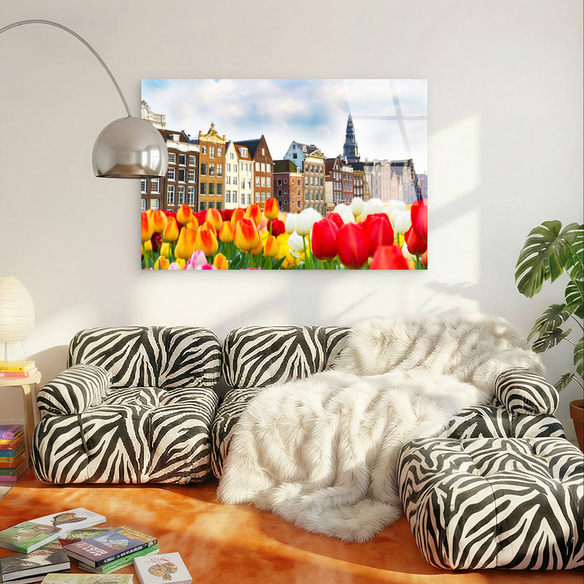 Amsterdam Netherlands Tulip Canal Art Acrylic Glass Printing Wall Art Australian Made Quality