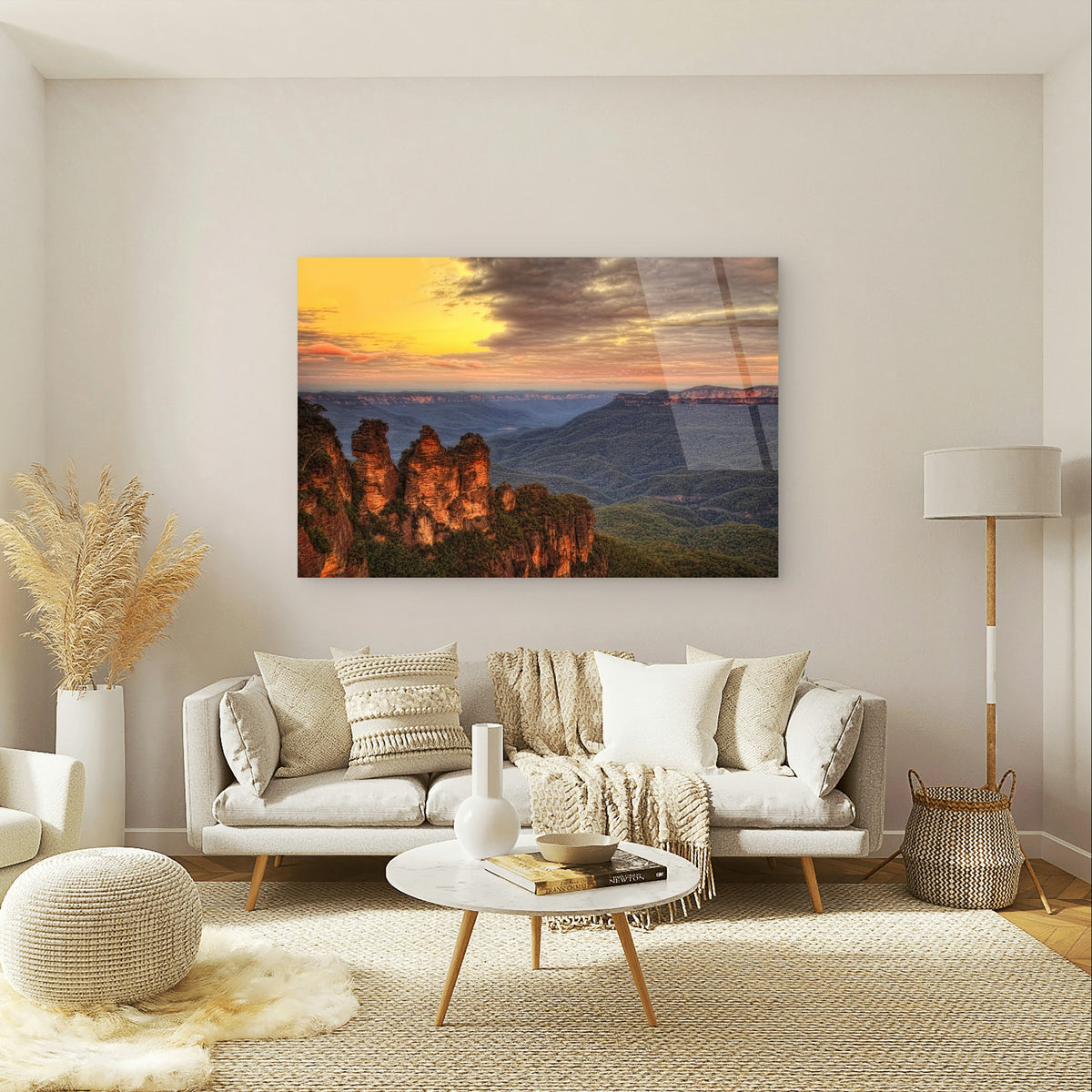 Three Sisters Blue Mountains Decor Acrylic Glass Printing Wall Art Australian Made Quality