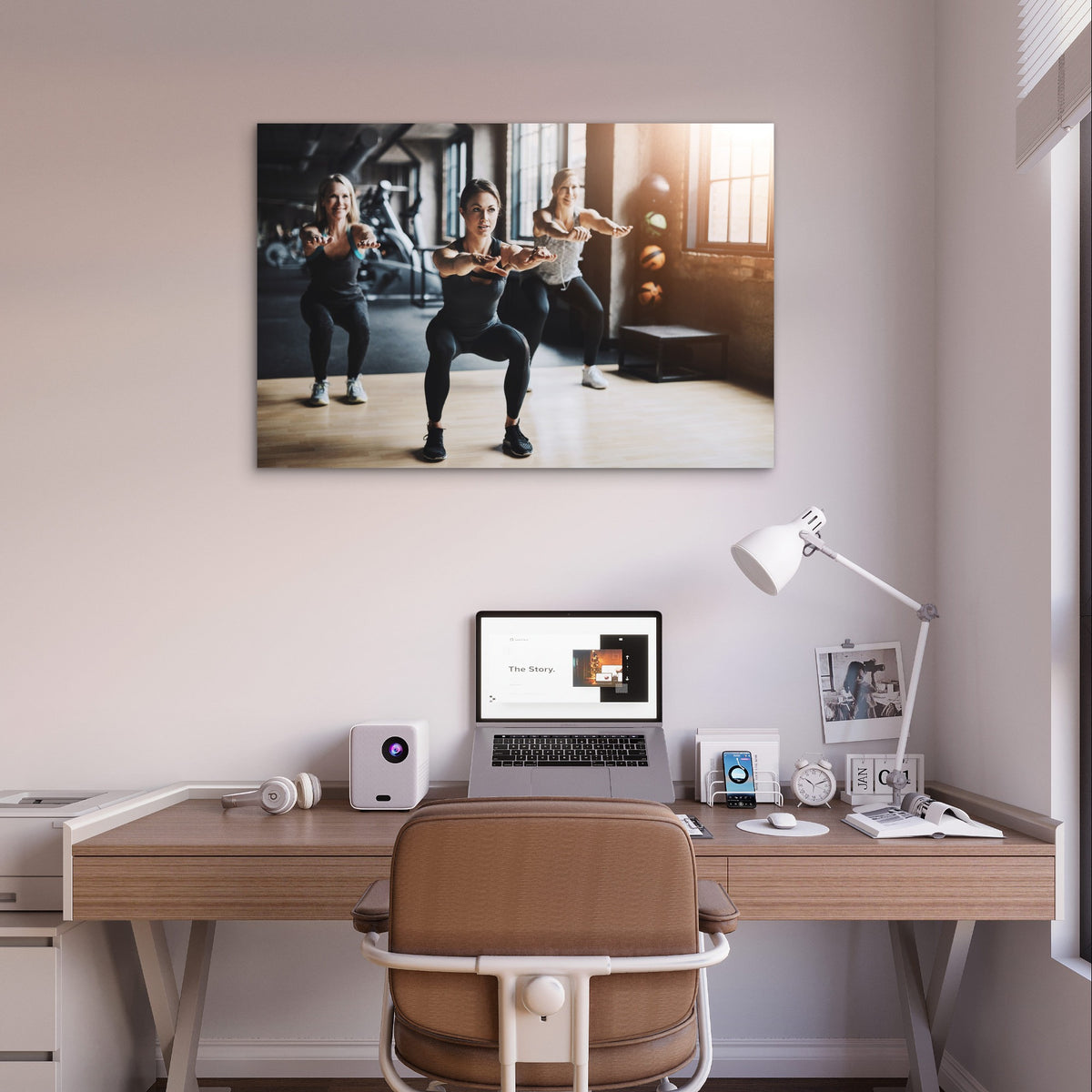 Fitness Squat Leg Day Group Workout Training 5mm thick Plastic Poster Ready to Hang 90x60cm