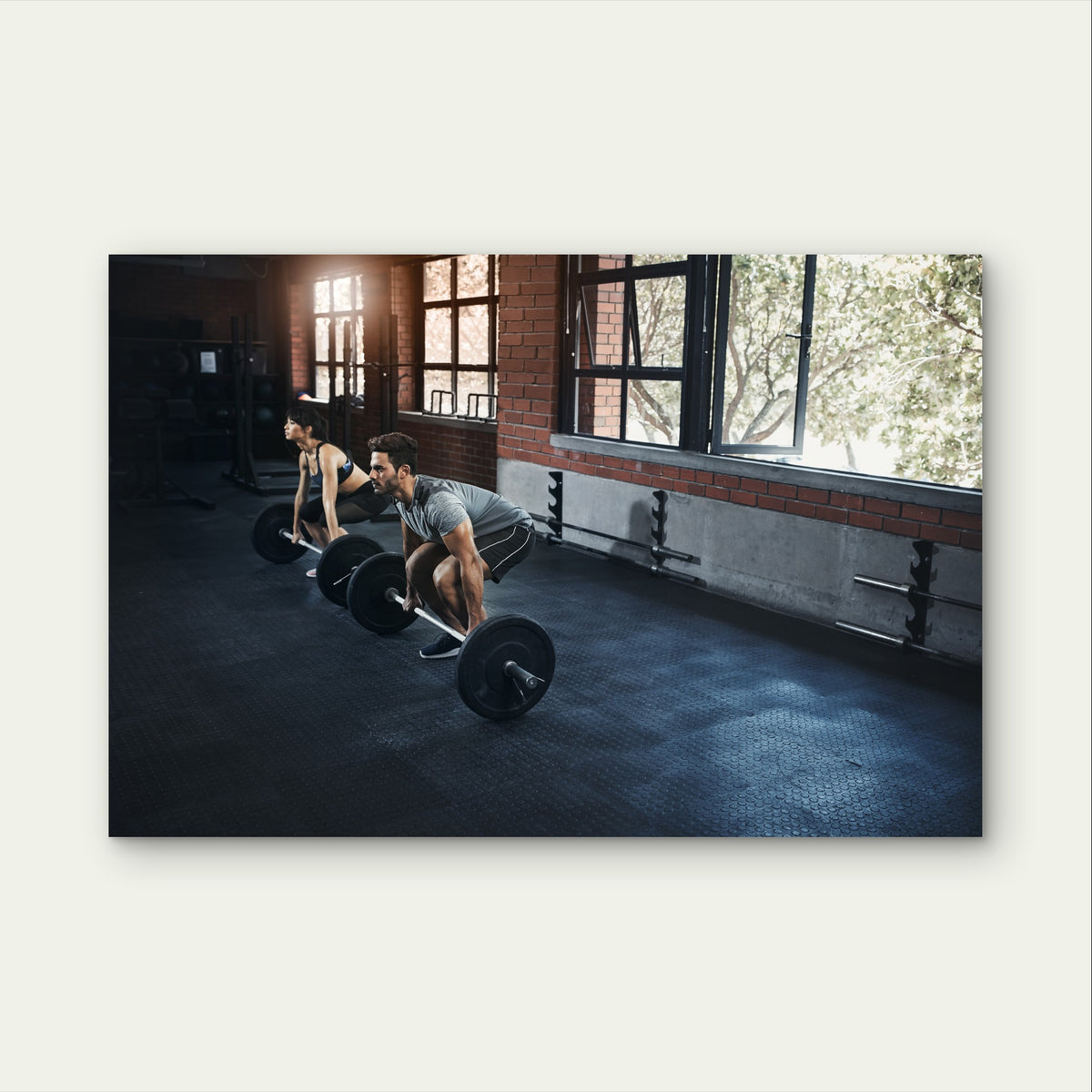 Gym Deadlift Barbell Weightlifting Training 5mm thick Plastic Poster Ready to Hang 90x60cm