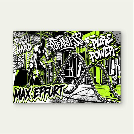 Graffiti Battle Ropes Gym Fitness Artworks 5mm Plastic Ready to Hang 90x60cm