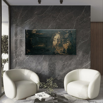 Abstract Black Gold Foil Luxury Wall Art Canvas Office Home Framed 120x60cm