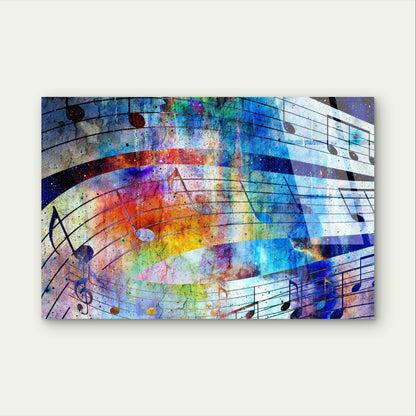 Colorful Abstract Music Notes Melody Acrylic Glass Printing Wall Art Australian Made Quality