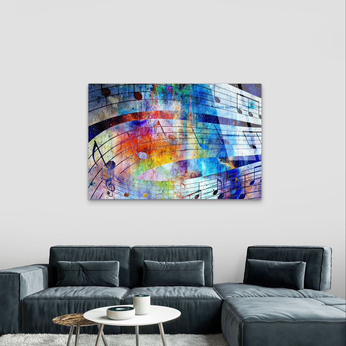 Colorful Abstract Music Notes Melody Acrylic Glass Printing Wall Art Australian Made Quality