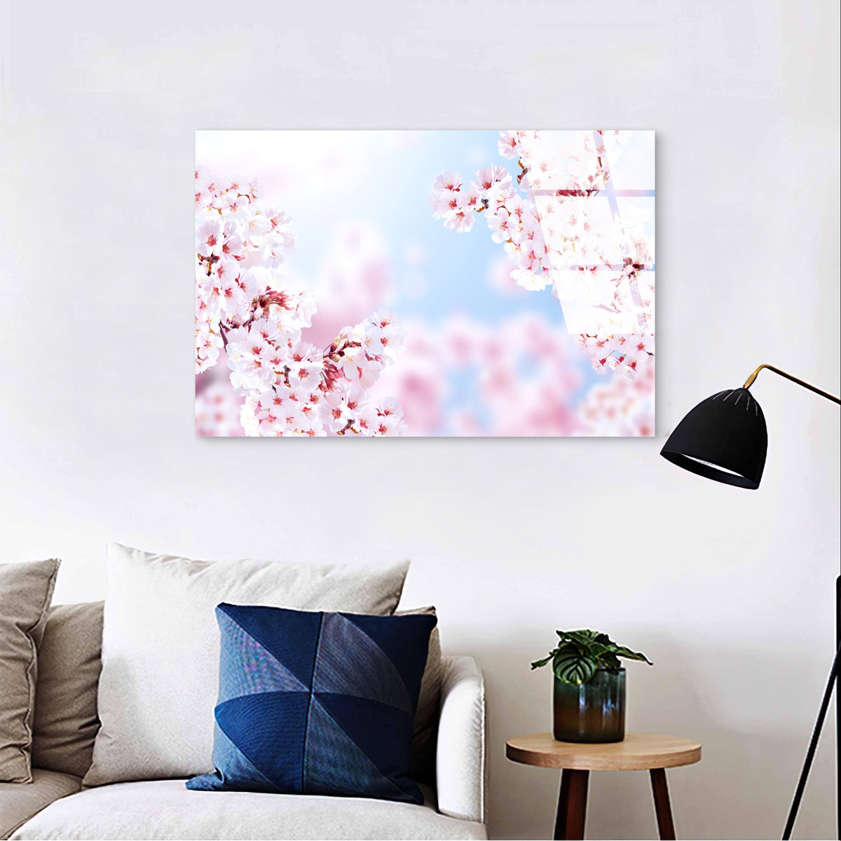Japanese Sakura Pink Cherry Blossoms Acrylic Glass Printing Wall Art Australian Made Quality
