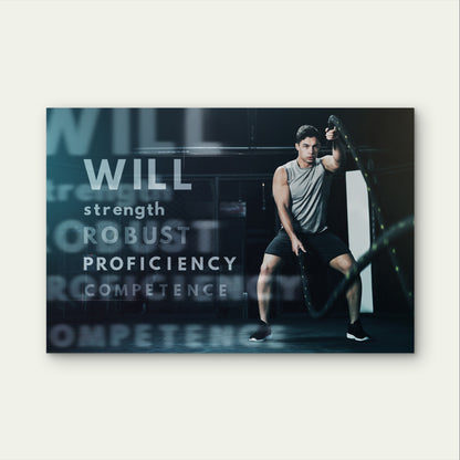 Fitness Robust Strength Quote Gym Decor 5mm Plastic Ready to Hang 90x60cm