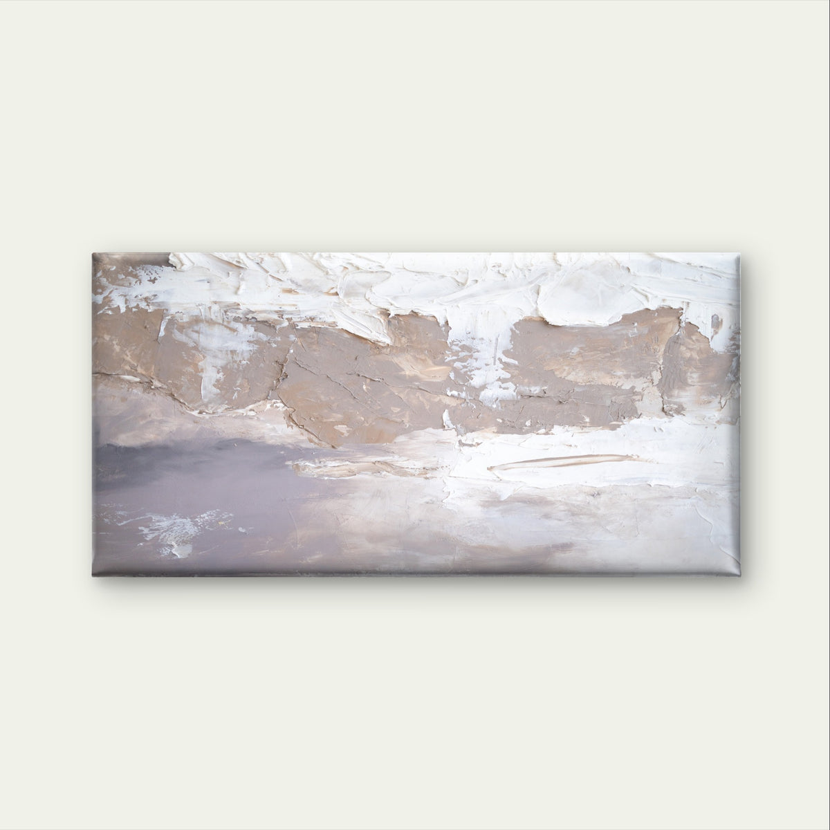 Modern Beige Abstract Oil Texture Wall Art Canvas Office Home Framed 120x60cm
