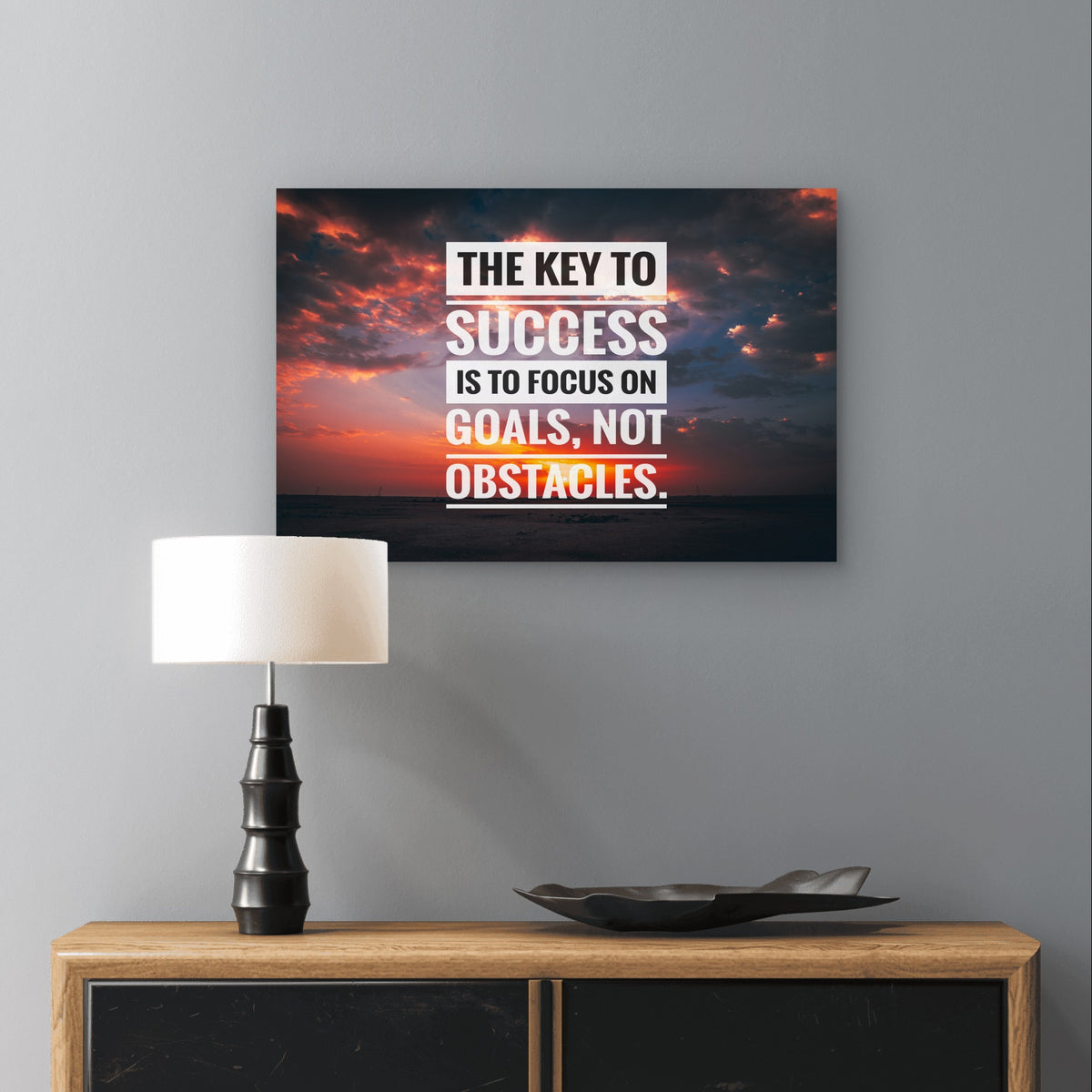 Key To Success Focus Goals Obstacles 5mm Plastic Poster Ready to Hang 90x60cm