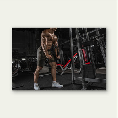 Muscular Man Gym Bodybuilding Print 5mm Plastic Poster Ready to Hang 90x60cm