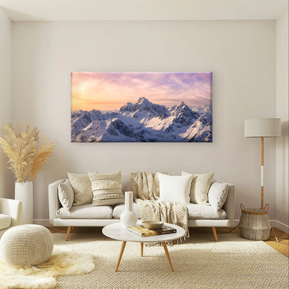 Winter Mountain Alps Sunset Scenery Wall Art Canvas Office Home Framed 120x60cm