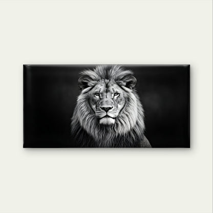Monochrome Lion King Wildlife Art Wall Art Canvas Office Home Framed 120x60cm