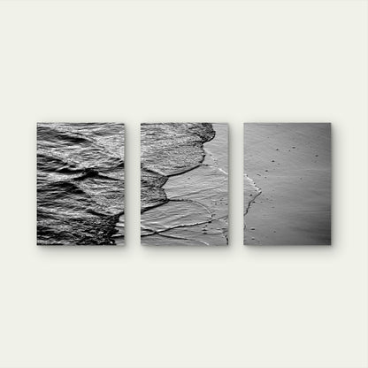 3pcs Ocean Wave Beach Sea Sand Coast View Wall Art Set Canvas Framed 50x70cm - High Quality Print 100% Australian Made Wall Canvas Ready to Hang