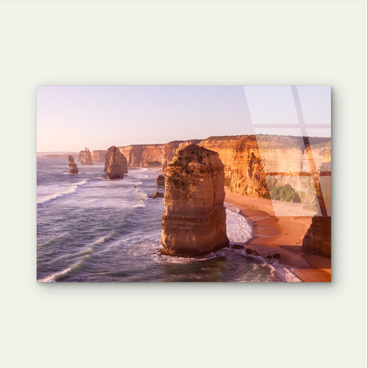 Twelve Apostles Sunset Coastal Ocean Acrylic Glass Printing Wall Art Australian Made Quality