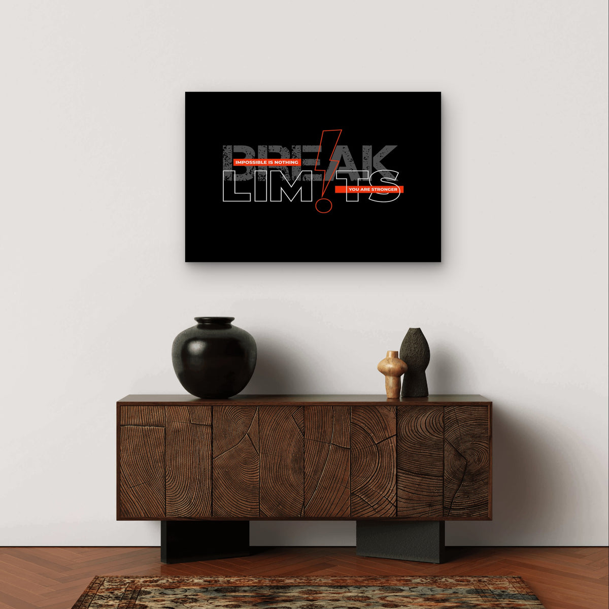 Gym Motivation Typography Wall Print 5mm Plastic poster Ready to Hang 90x60cm