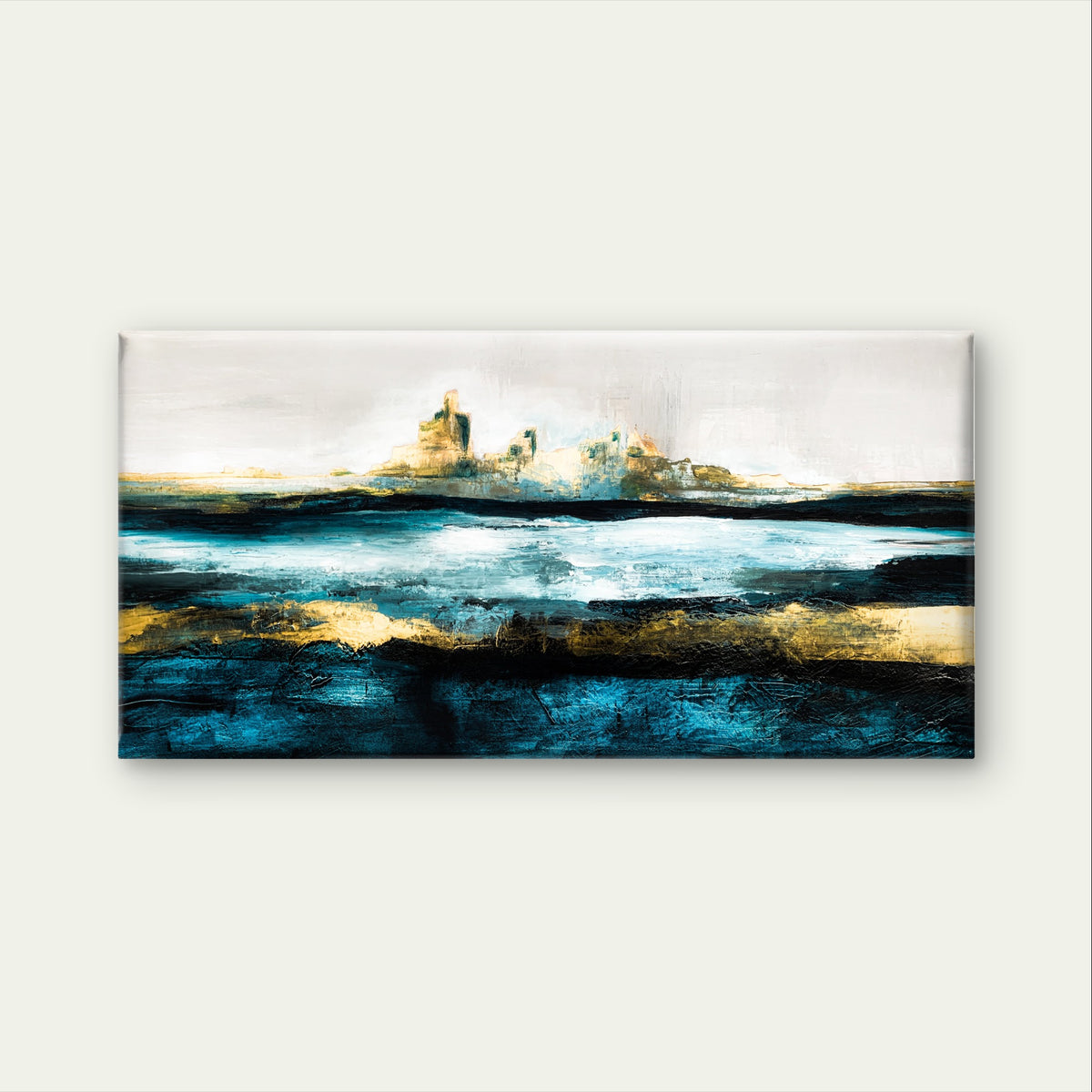 Modern Seascape Abstract Coastal Wall Art Canvas Office Home Framed 120x60cm