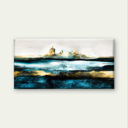 Modern Seascape Abstract Coastal Wall Art Canvas Office Home Framed 120x60cm