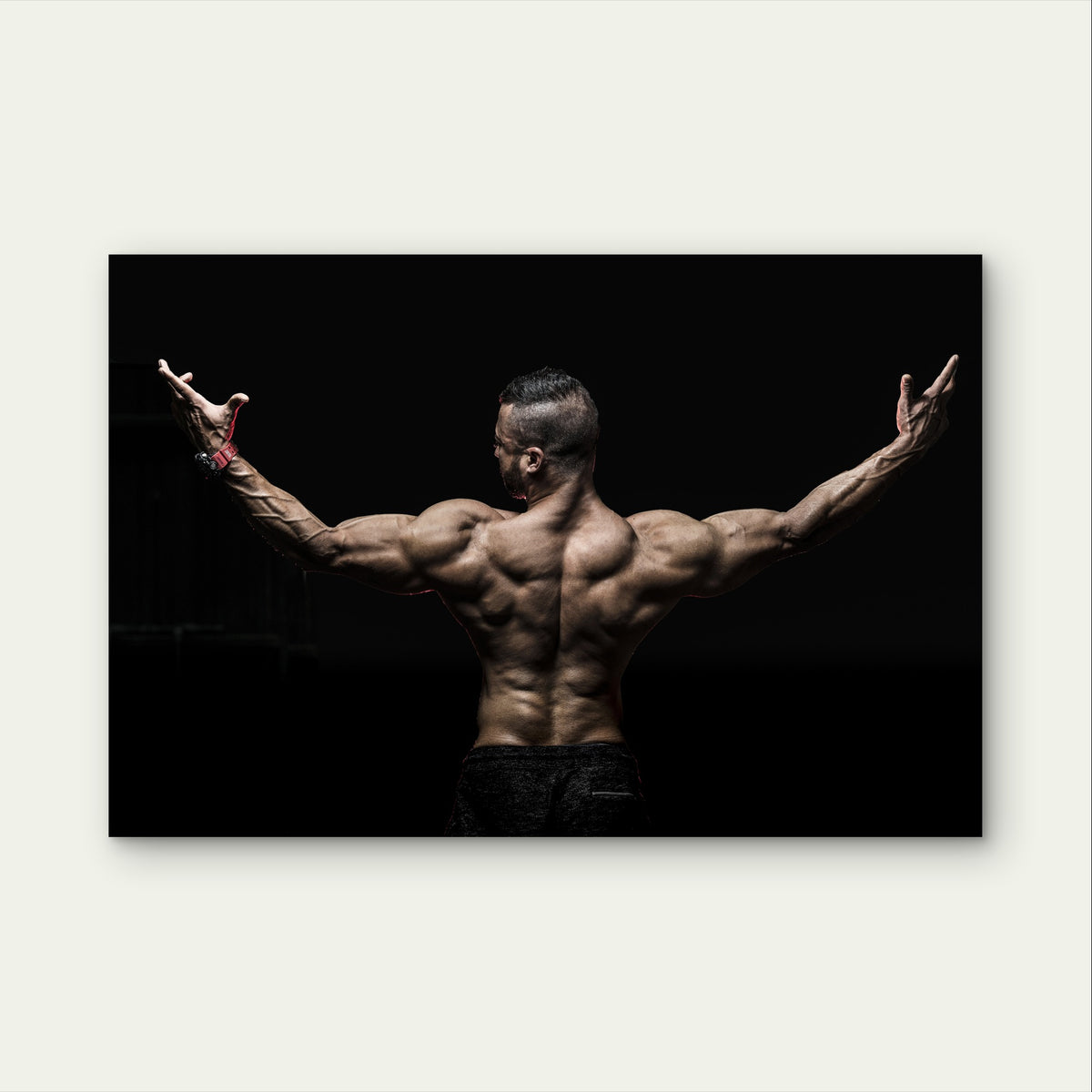 Shredded Muscular Man Back Workout Art 5mm Plastic Poster Ready to Hang 90x60cm