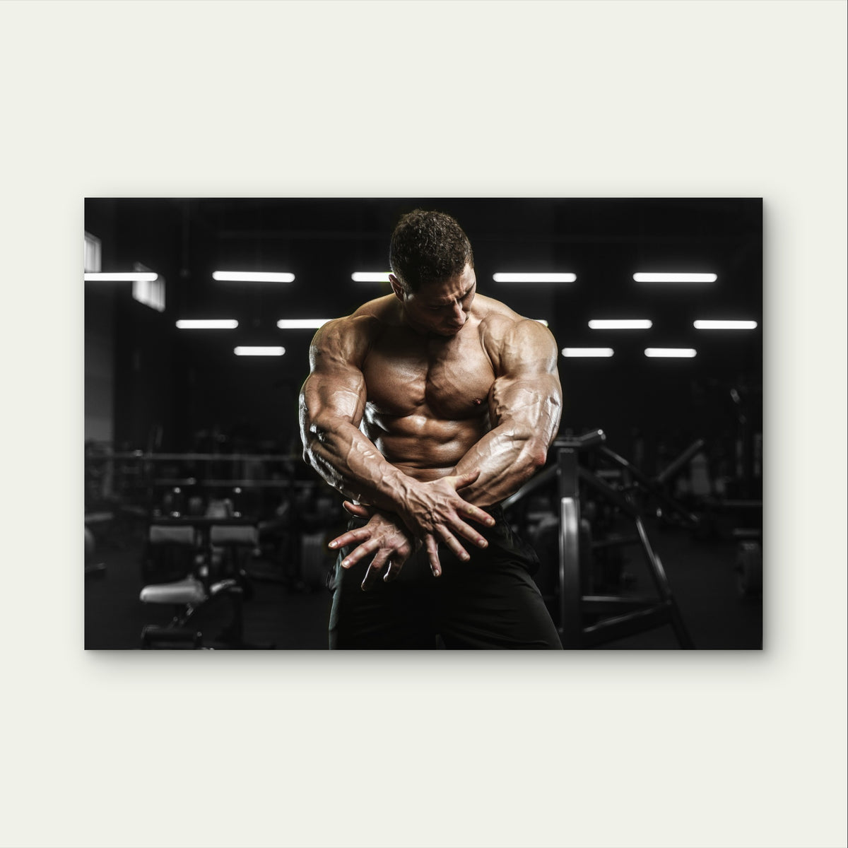 Male Bodybuilder Muscle Physique Print 5mm Plastic Poster Ready to Hang 90x60cm
