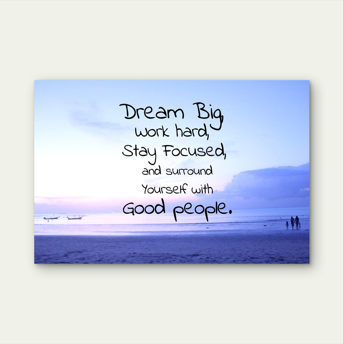 Motivational Quote Work Hard Stay Sea 5mm Plastic Poster Ready to Hang 90x60cm