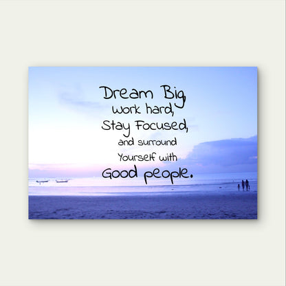 Motivational Quote Work Hard Stay Sea 5mm Plastic Poster Ready to Hang 90x60cm