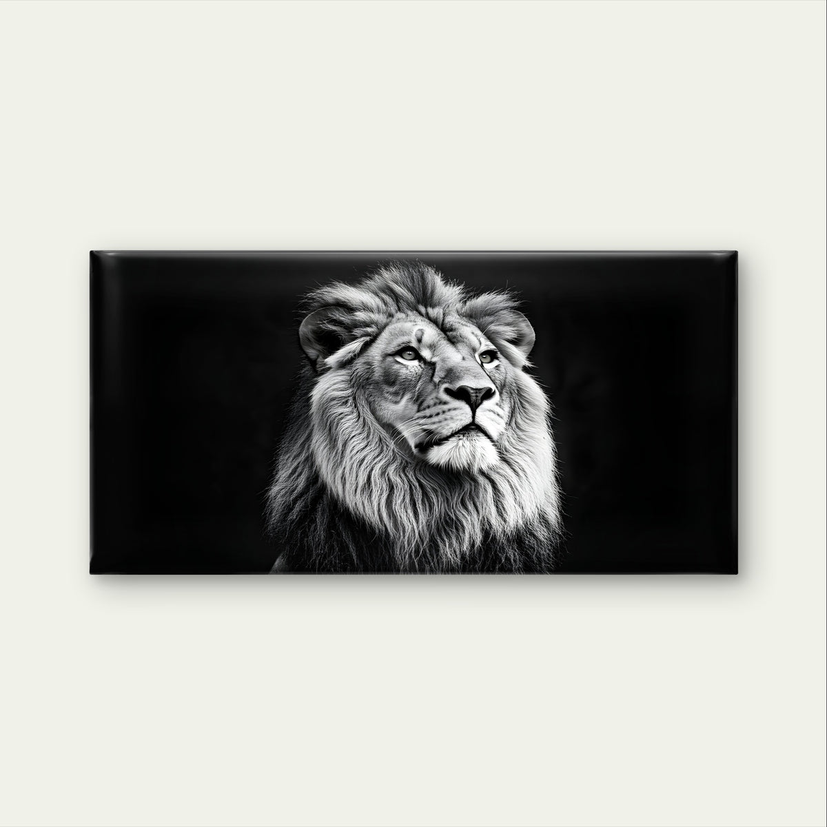Black White Majestic Lion King Wall Art Canvas Office Home Framed 120x60cm