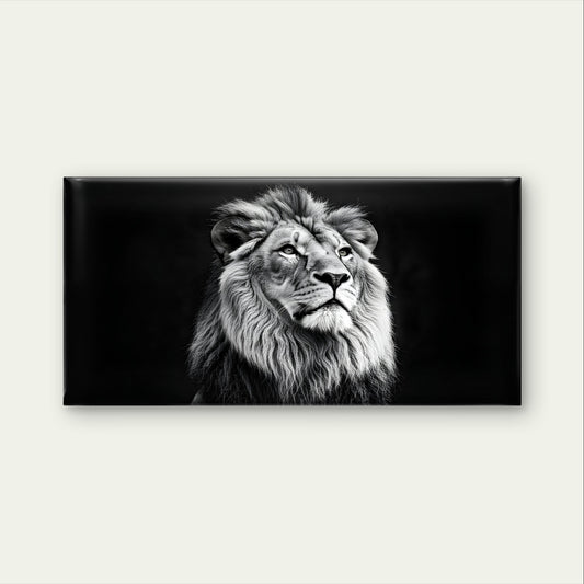 Black White Majestic Lion King Wall Art Canvas Office Home Framed 120x60cm