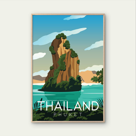 Thailand Vintage Travel Poster Phuket Island New Travel Poster Print Wall Art