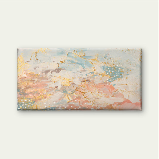 Modern Abstract Pastel Pink Blue Wall Art Canvas Office Home Framed 120x60cm